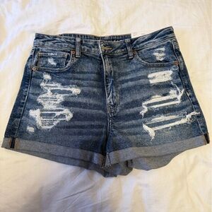 American Eagle Outfitters Blue Denim Mom Shorts